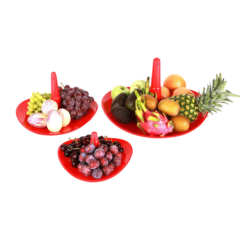 3 Layers Clear Embossed Decorative Wedding Party Plastic Fruit Tray Cake Plate