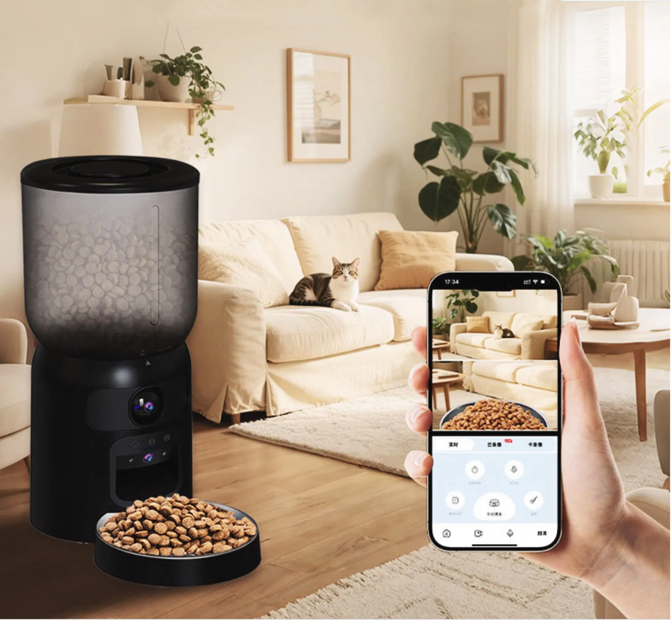 Automatic Dog Feeder Stainless Steel Bowl Smart Pet Food Dispenser for Dry Food