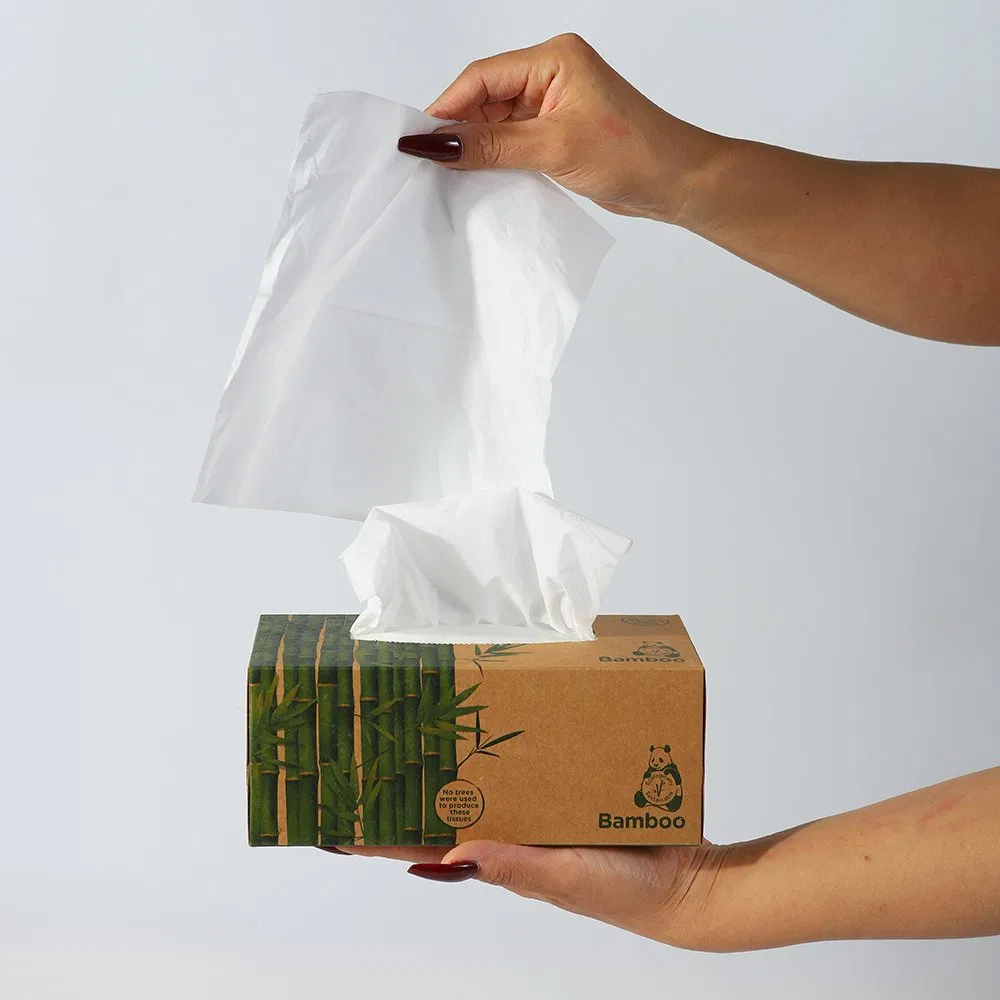 OEM/ODM Factory Eco-Friendly Customizable 2ply/3ply White Strong Absorbable Bamboo Paper Facial Tissue for Bathroom/Hotel/Homeeco Friendly