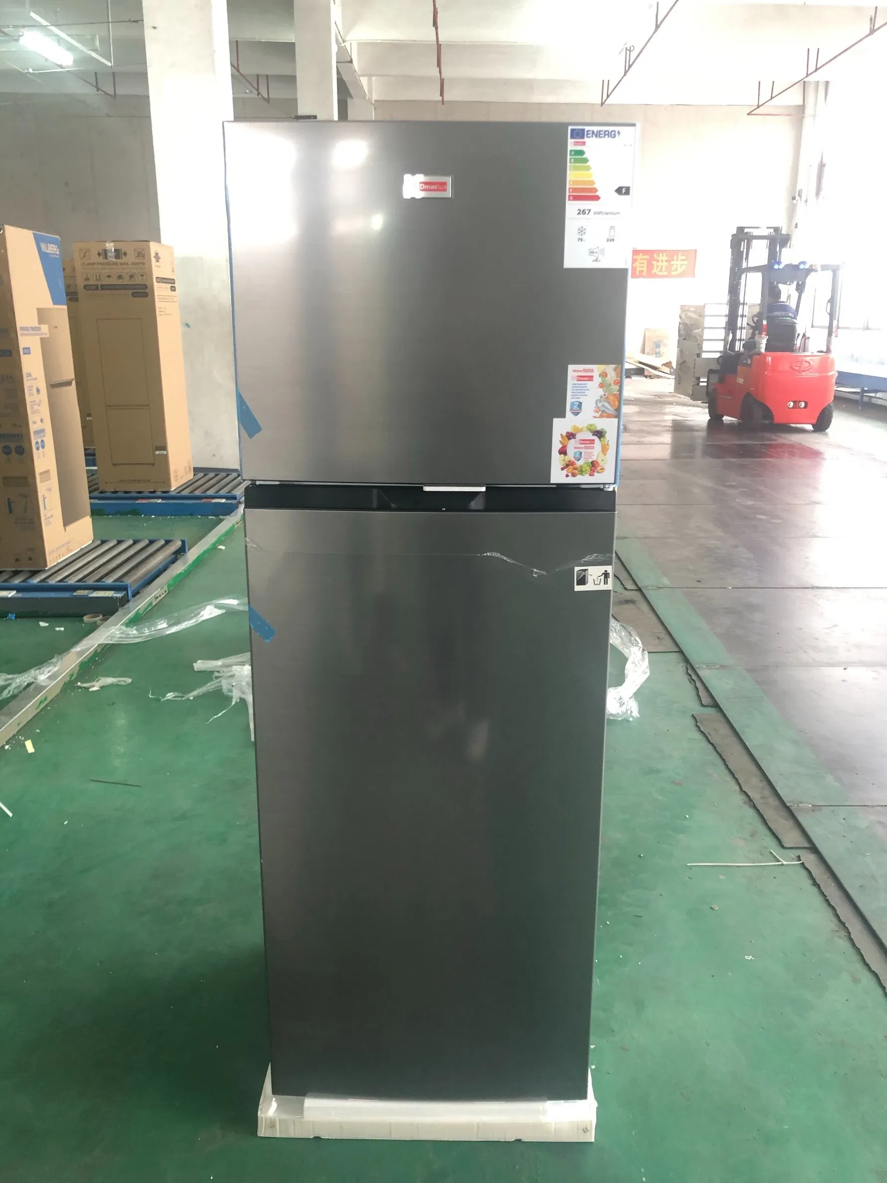 138L Double Door Refrigerator, Compact Fridge with Freezer Compartment