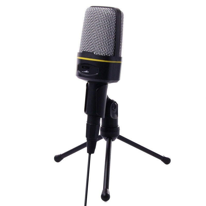 Desktop Microphone with Volume Control for Laptop PC Computer Recording Detachable Wire with 3.5mm Jack, Omnidirectional