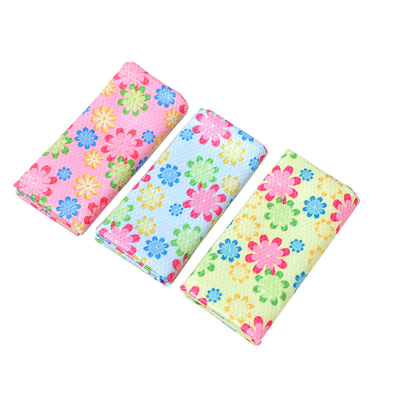 Custom Printed Lint-Free Microfiber Fish Scale Kitchen Glass Mirror Cleaning Towel