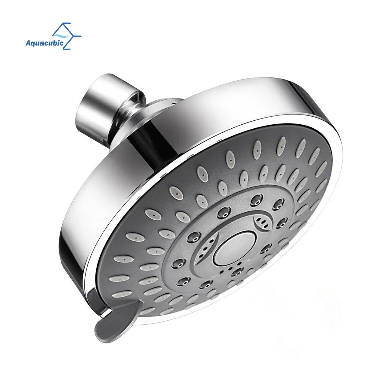 High Pressure Fixed Shower Head Chrome Anti-Leak 5 Settings Rainfall Showerhead with Adjustable Metal Swivel Ball Joint