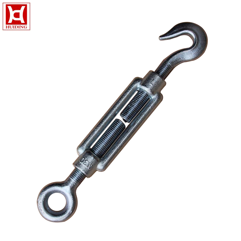 Marine Boat Ship Hardware Parts Drop Forged Electric Galvanized Standard DIN1480 Turnbuckle with Hook and Eye