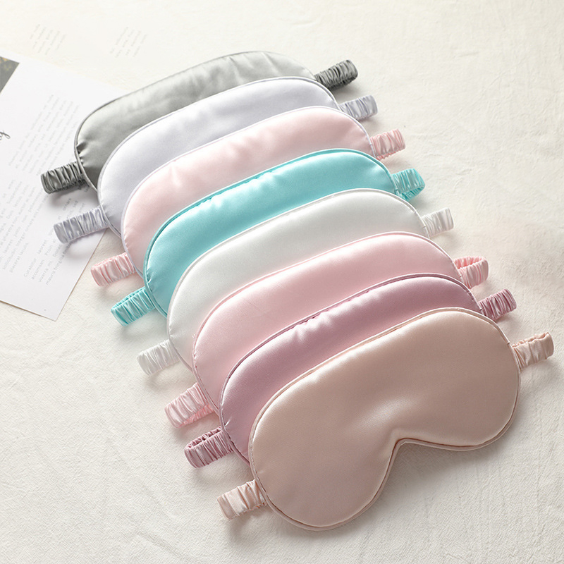 Custom Printed Wholesale Silk Sleep Eye Cover 100% Mulberry Silk Eyemask Sleeping Night Silk Sleep Eye Mask