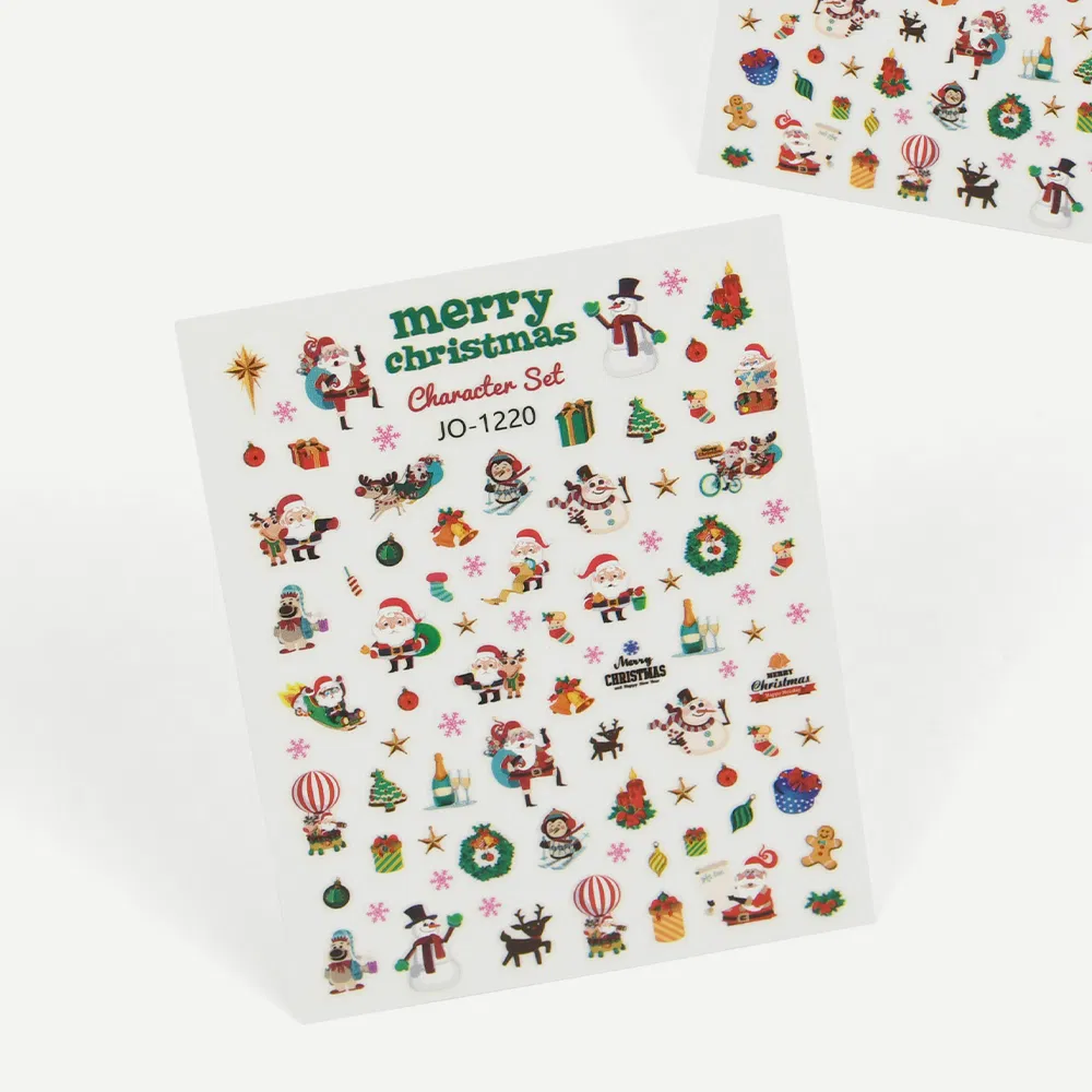 Christmas Halloween Cartoon 3D Nail Art Sticker Decals Supplies Nails Art Product Extension UV Gel Decorations