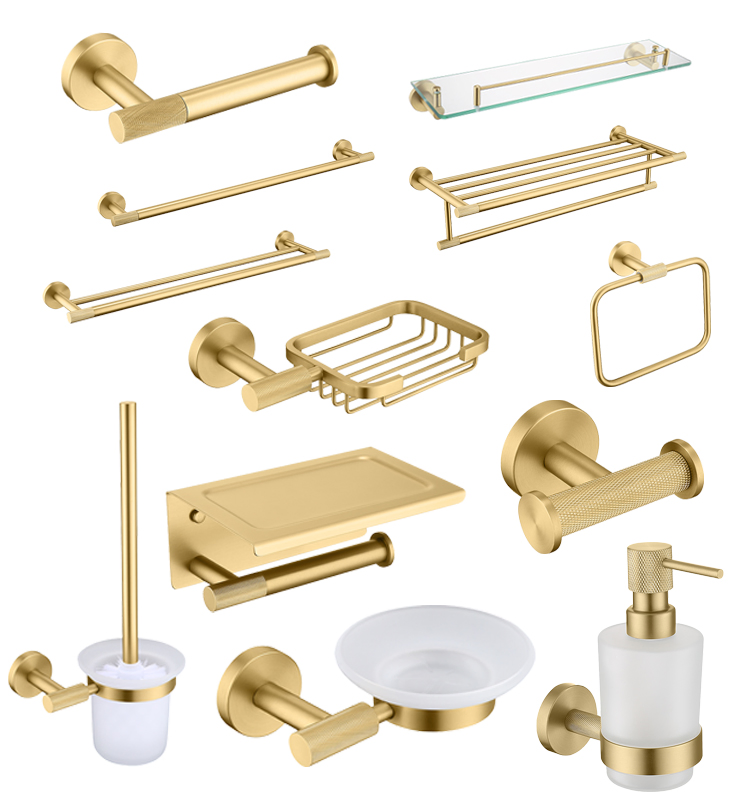 Europen-Style Light Luxury Embossed Bathroom Accessories Metal Gold Bathroom Robe Hook