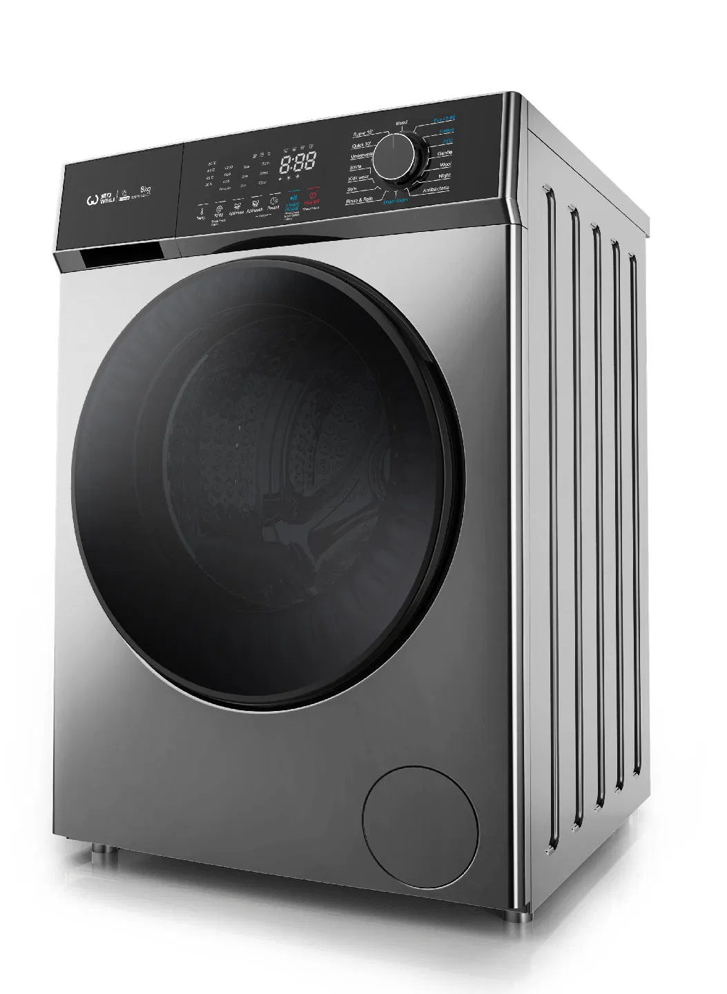 Songpeng 8kg High Quality Smart Titanium Crystal Grey Home Laundry Plastic Dry Cleaning Ront Loading Automatic Washing Machine Manufaturerer for Baby Clothes
