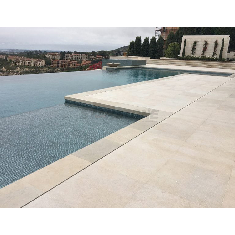 Exterior Non Slip Marble Limestone Tile Wall Floor Stone Limestone Pavers for Pool Coping