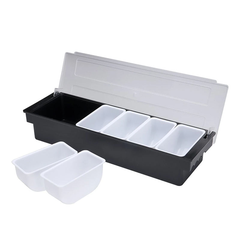 Bar Accessories Fruit Caddy Ice Condiment Dispenser Bar Garnish Tray Condiment Caddy