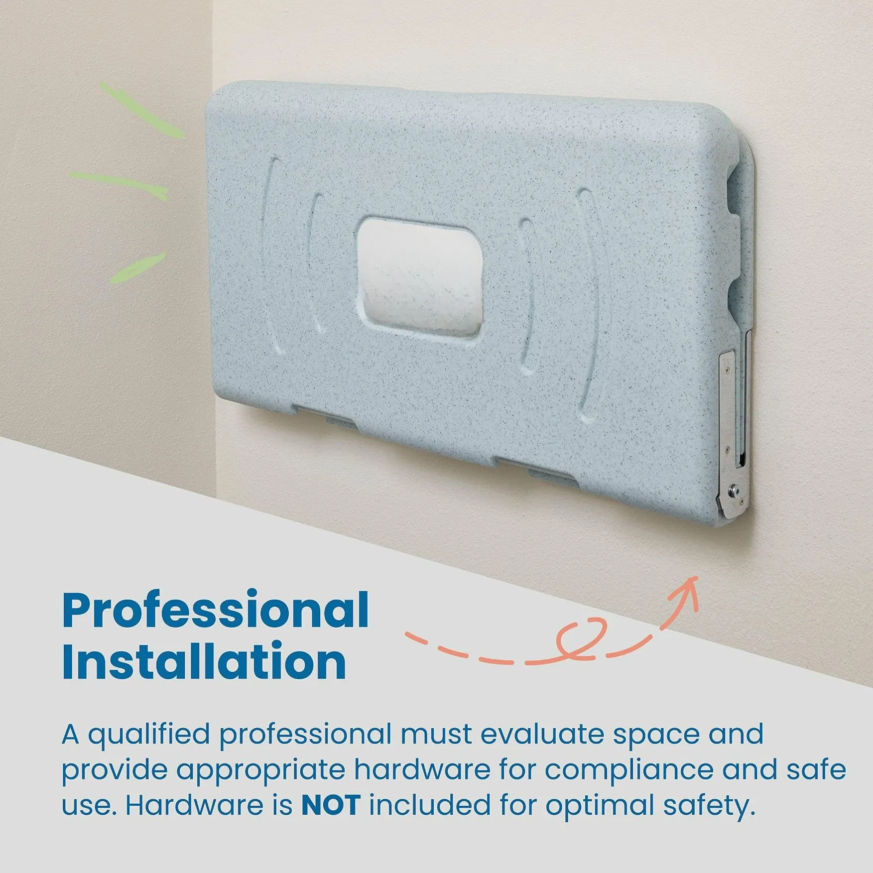 Elr-18004 Horizontal Fold-Down Diaper Safety Straps Wall-Mounted Baby Changing Station