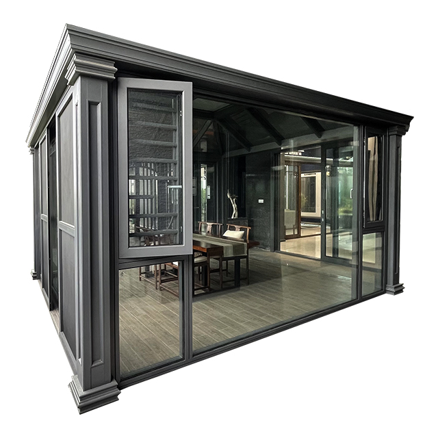 New Customized Modern Aluminum Flat Pack Three Four Season Garden Sun Porch Room Glass Patio Enclosures Conservatory Addition Sunroom