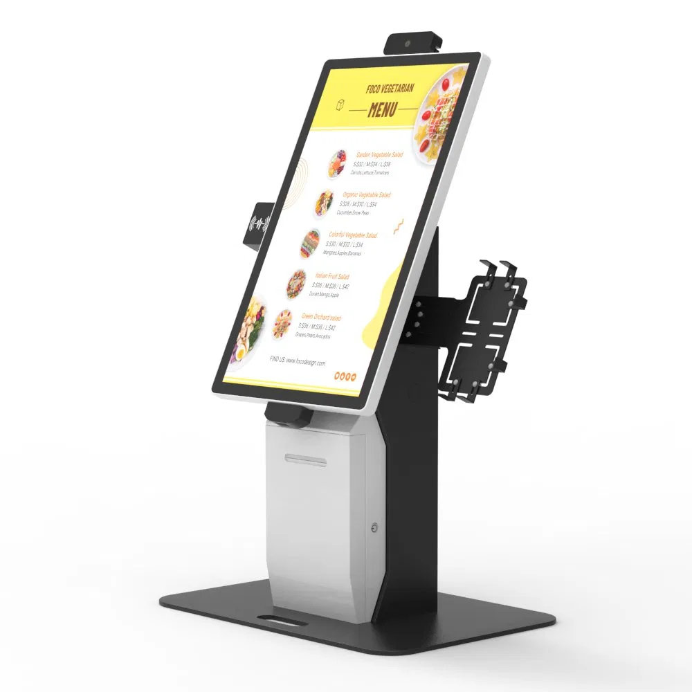 21.5 Inch POS System Touchscreen Hospital Mcdonalds Fast Foodorderin Self-Service Scanner Printer Check Vending Machine Payment Kiosk for Restaurants and Hotels