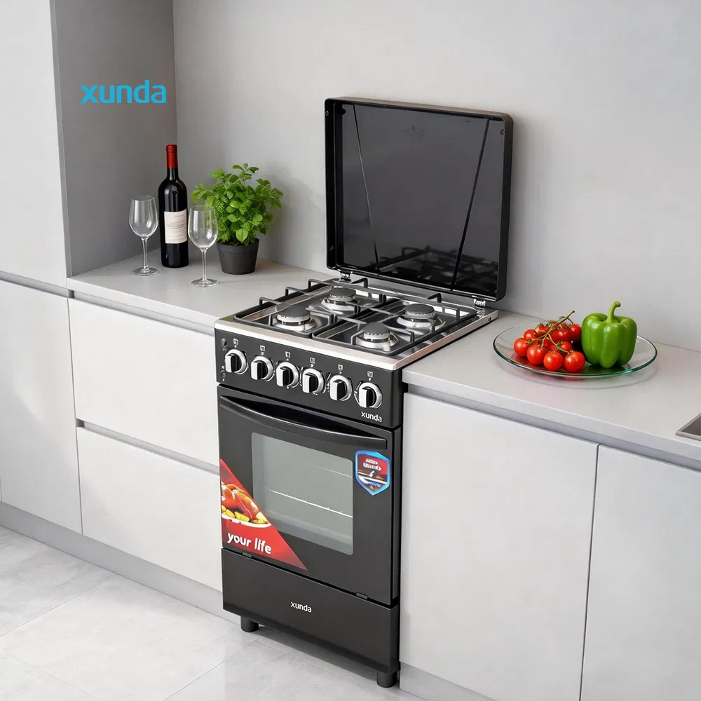 Xunda Combination 4 Gas Stove with Oven Multifunctional Range Oven All-in-One Kitchen Cooker Free Standing Gas Stove with CE