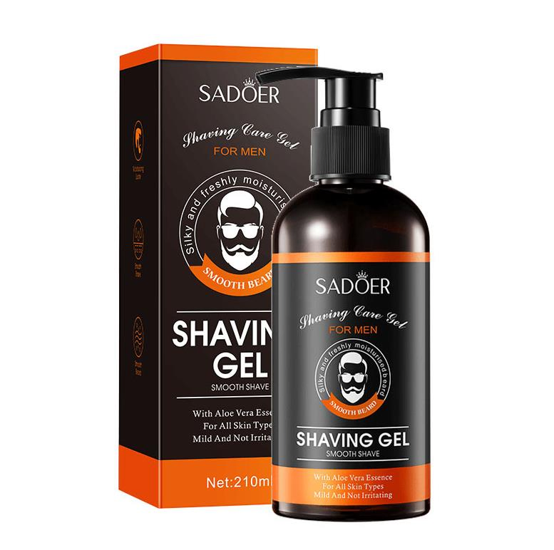 Men Shaving Gel Moisturizing Smooth Beards Shaving Foam Gel for All Beard Aloe Vera After Shave Gel Non-Foaming Fresh Scent Clear Shaving Gel with Moisturizing