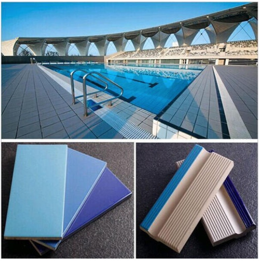 Standard Swimming Pool Accessories White Square Tiles Outdoor