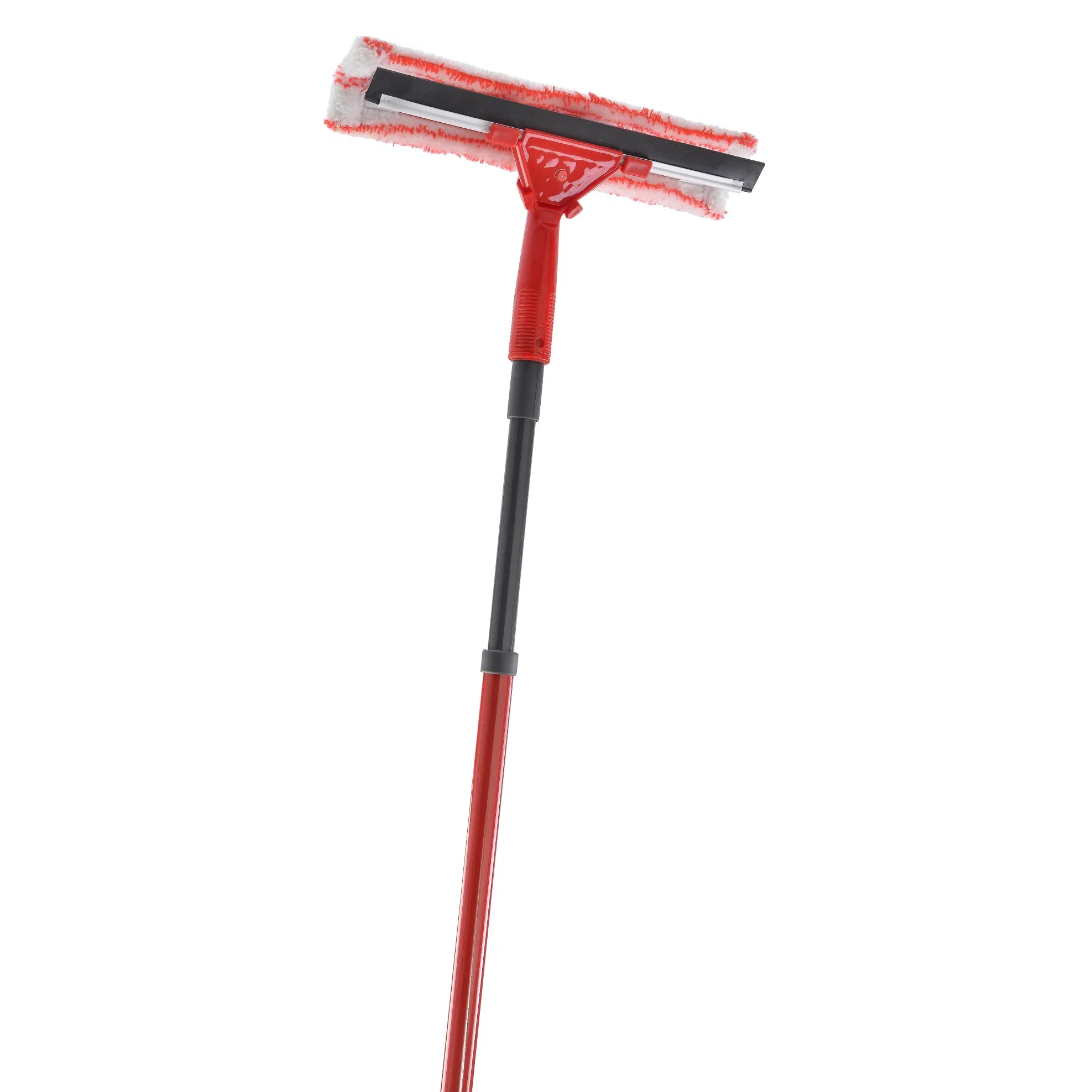 PP T-Bar with Rubber Squeegee & Microfibre Refill Double Sided Window Wiper Extendable Metal Handle for Car Squeegee Floor Mirror Cleaning