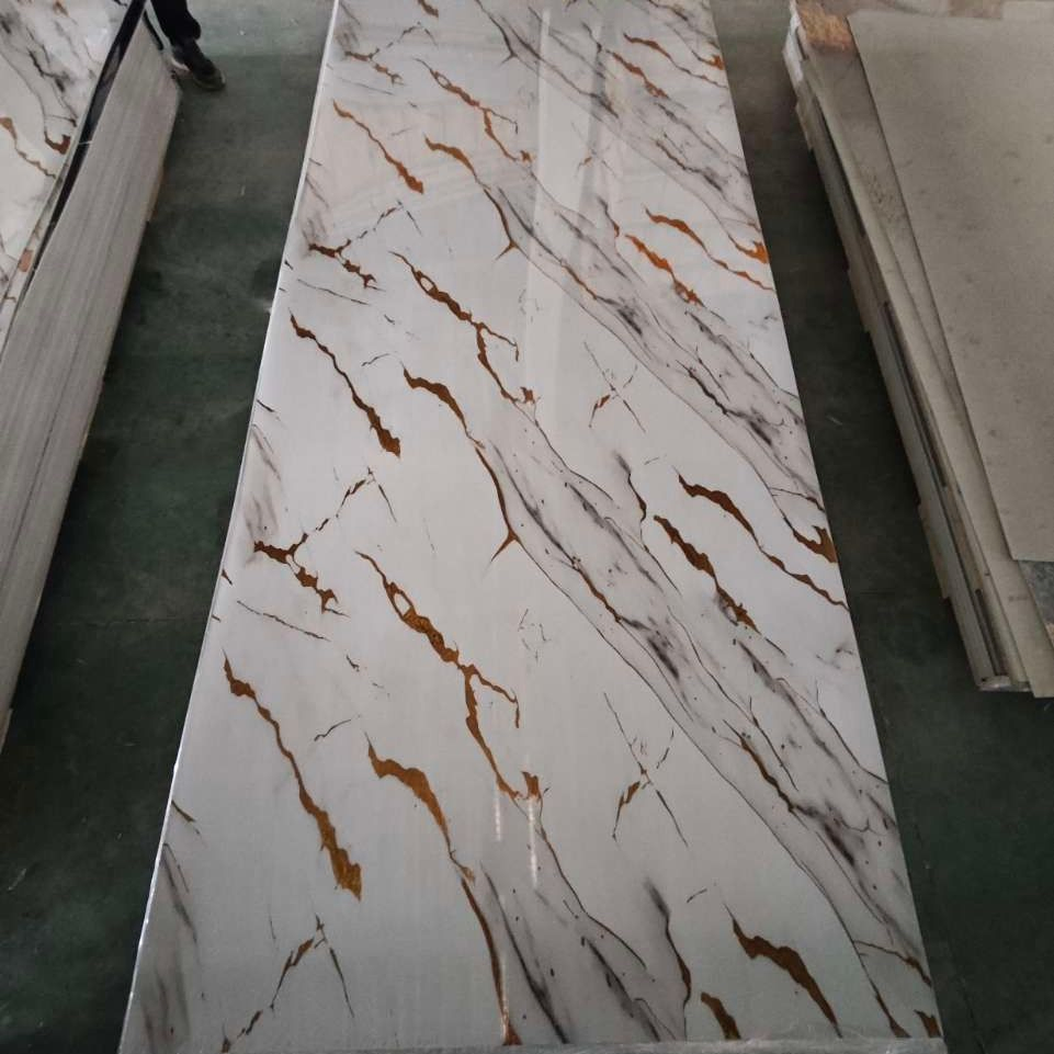 Paneles De Pared De PVC Piedra PU Policarbonato PVC Marble Sheet Wall Panel
