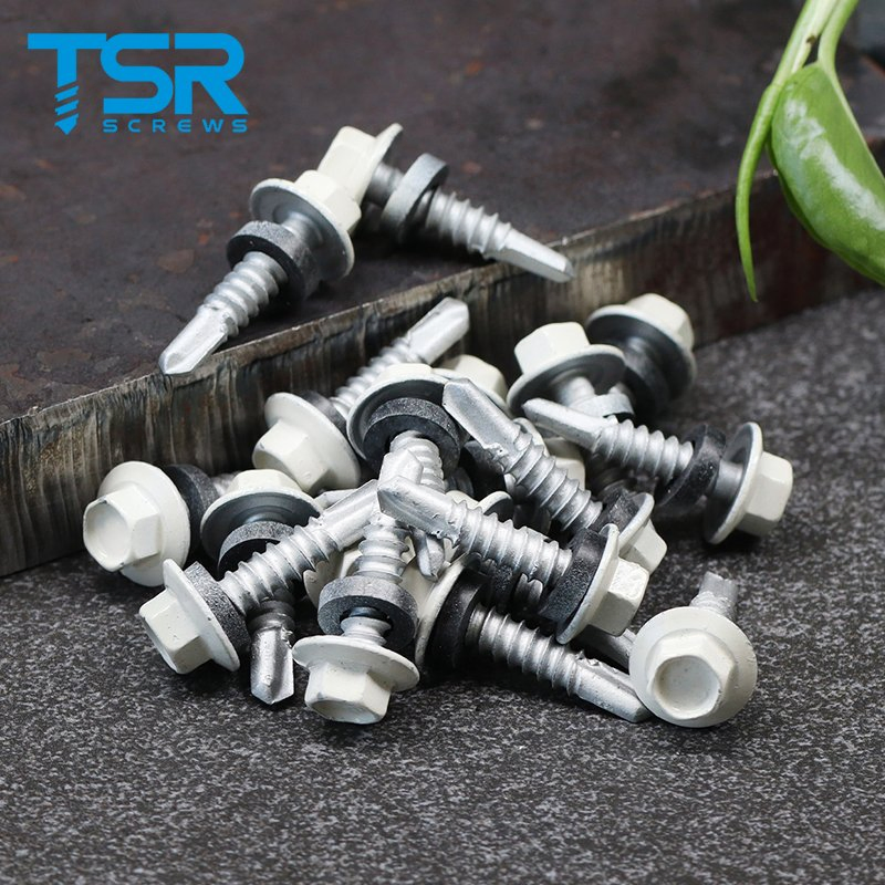 DIN7504K Metal Steel Dacromet Color Painted Hexagon Roofing Drilling Screw