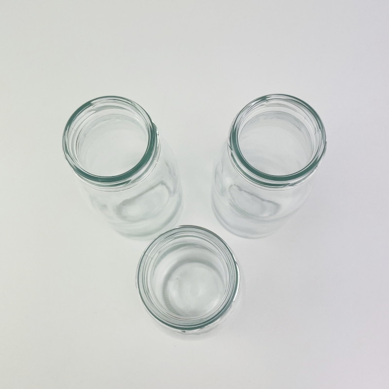 High Clear 250ml Glass Milk Bottle Juice Bottle with Aluminum Cap