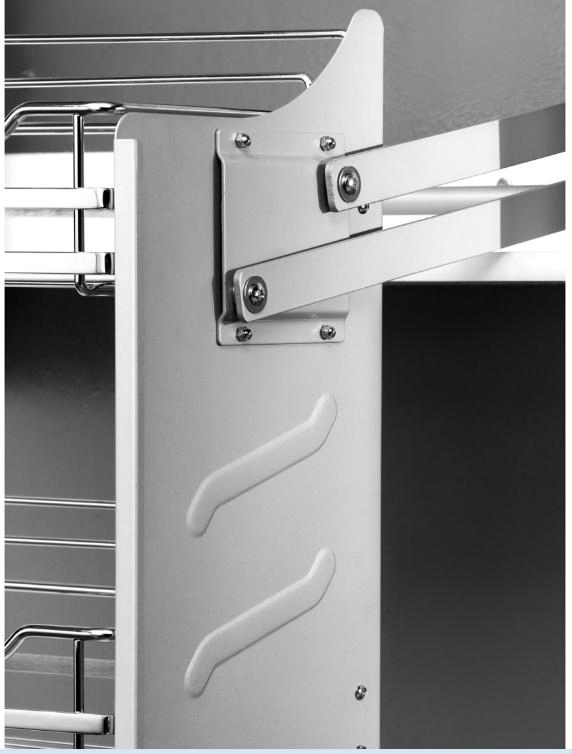 Wellmax Multiple-Function Three Side Kitchen Wall Cabinet Organizer Storage Wall Modern Design Lift Downsteel Chrome up Kitchenware Pull out Wire Basket