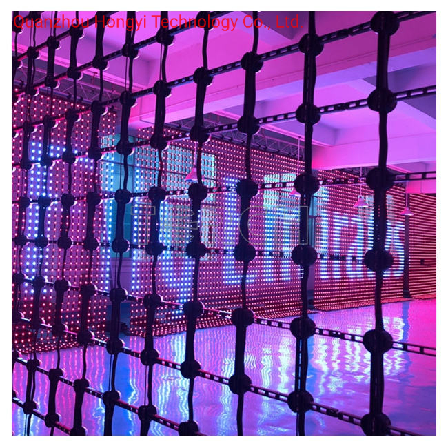 M6 P200mm Foldable LED Curtain Screen Soft LED Mesh Screen Outdoor Transparent LED Display Screen for Stage Rental