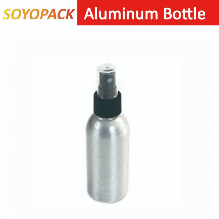 Empty Personal Care Aluminum Shampoo Bottle Packaging with Bamboo Pump