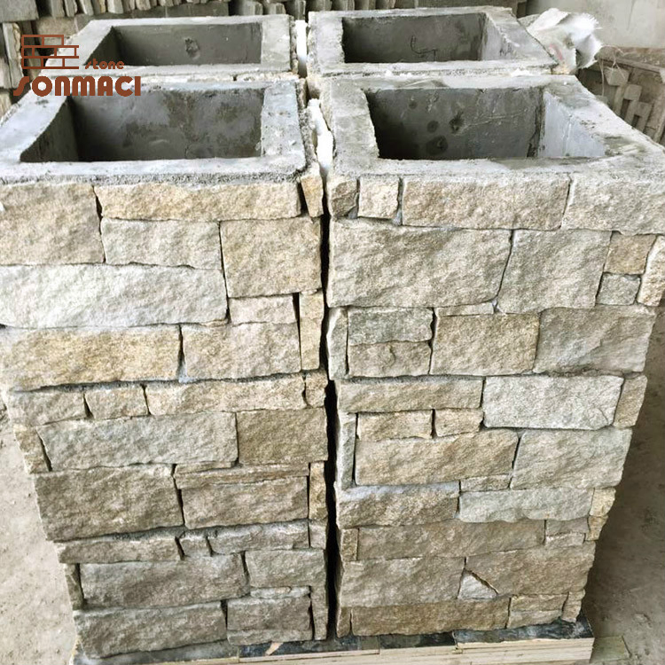 Natural Yellow Stone Veneer Column Pillar