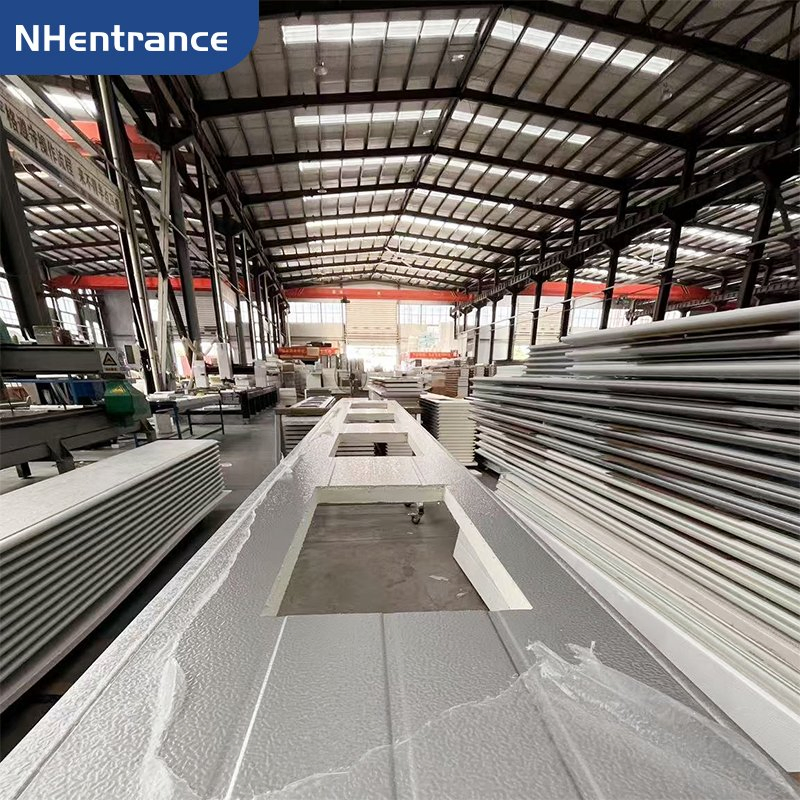 Insulated PU Sandwich Panels with Clear Windows for Industrial and Warehouse Doors Sectional Garage Door Panel