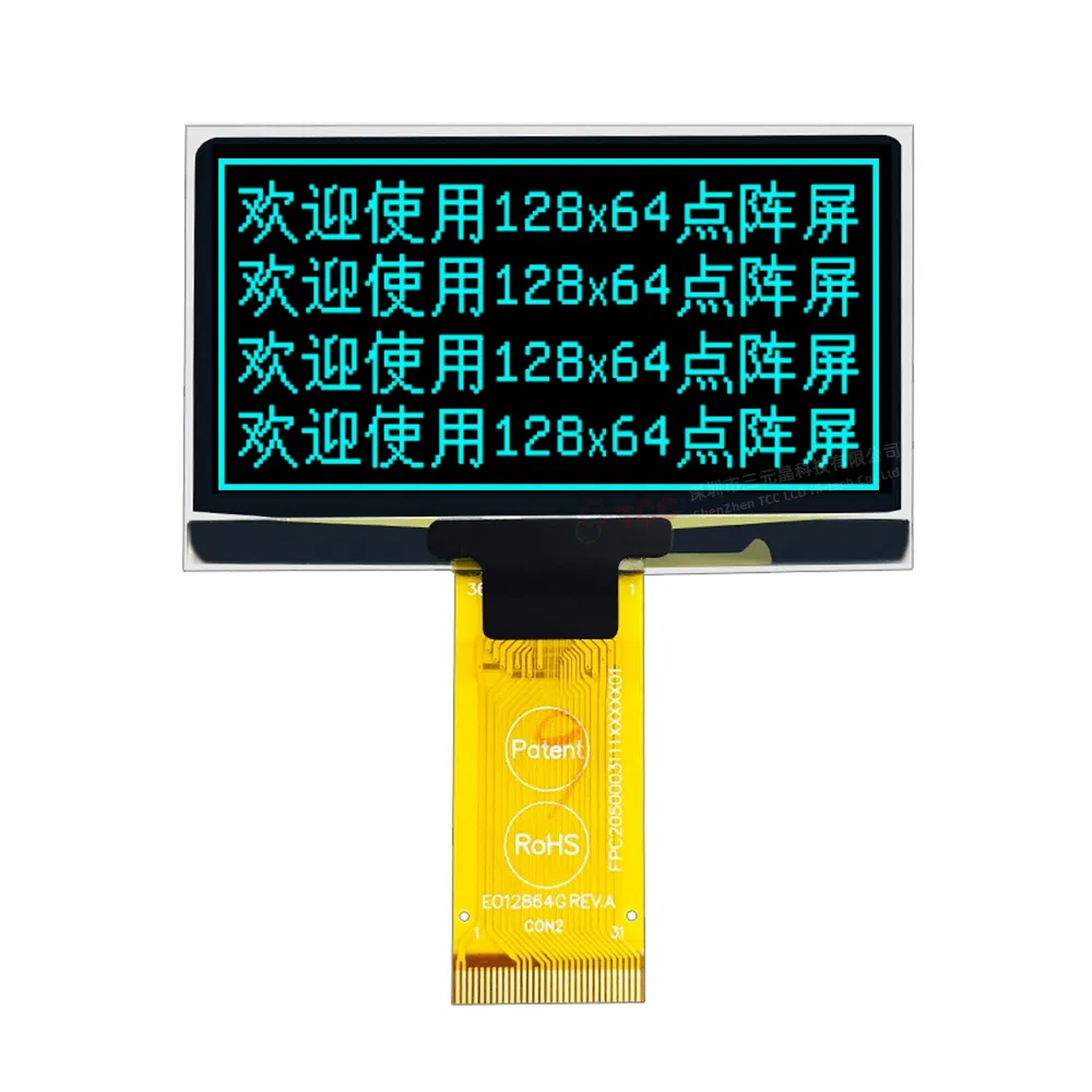 OLED-дисплей 2.42 дюйма 128x64, 31 пин, интерфейсы Parallel/SPI/I2C