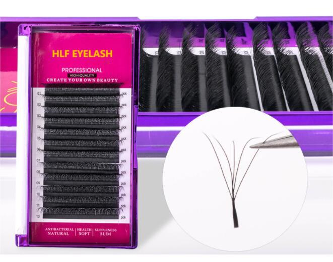 Easy Self Fanning Silk Lash Trays Russian Eyelash Korea Bulk Blooming Easy Fan Eyelash Extension