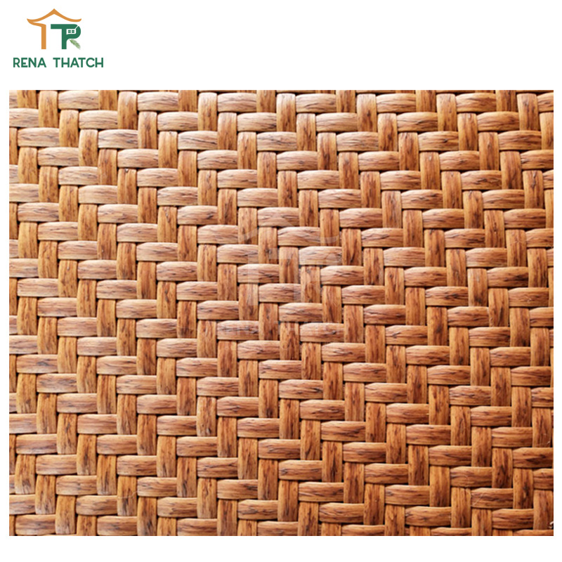 Class a Flame Retardancy Synthetic Bamboo Knitting Plastic Rattan Sheet Ceiling Matting