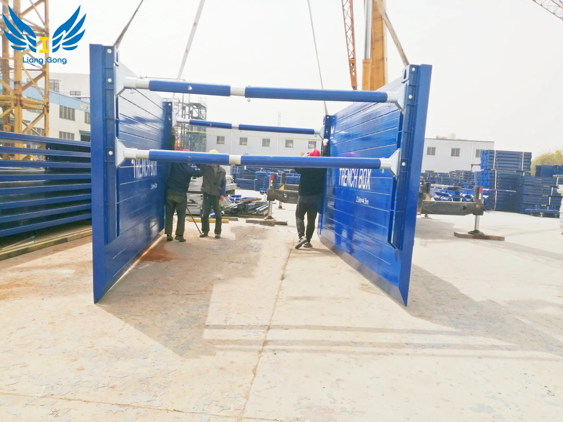 Customized Steel Trench Shoring Box for Supporting Pipe Laying