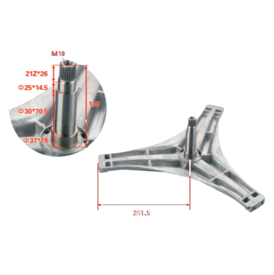 Washing Machine Spare Parts Tripod Steel Bracket Drum Shaft Washing Machine Shaft Spider