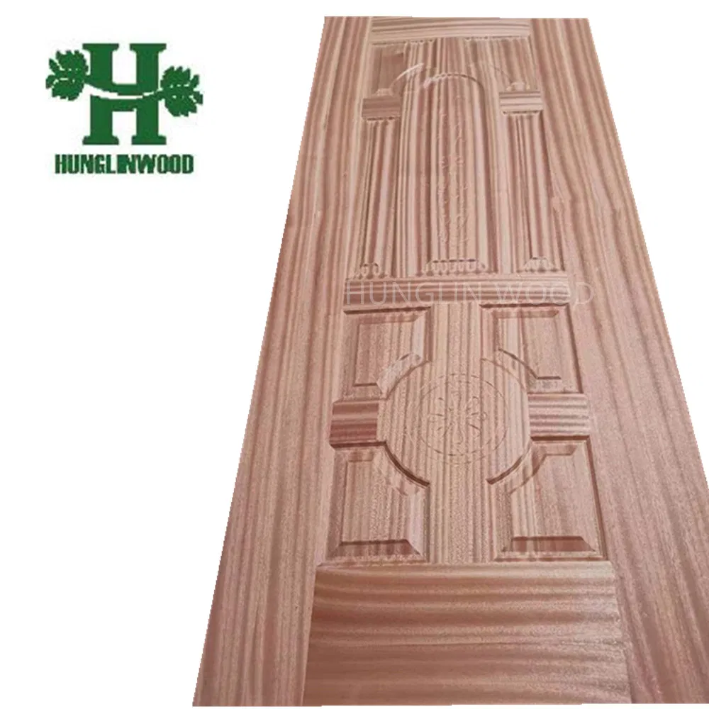 Natral Veneer Sapele HDF Moulded Doorskin Melamine Door Panel/Skin