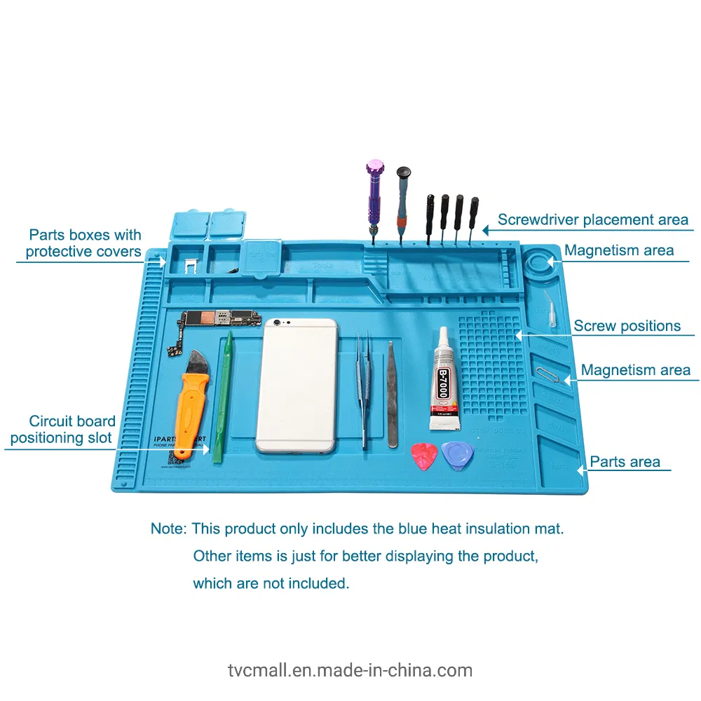 Iparts Expert Heat Insulation Magnetic Screw Keeper Silicone Mat Cell Phone Maintenance Platform Repair Pad