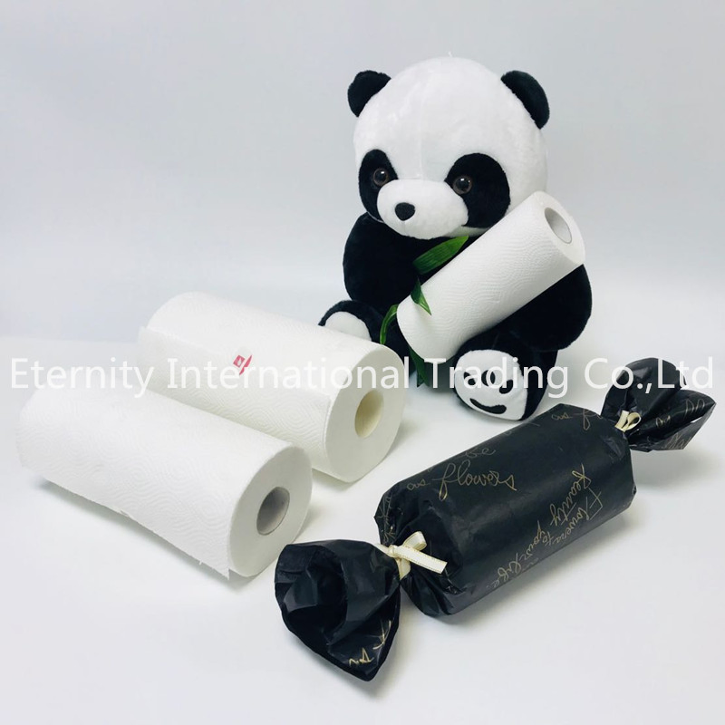 Wholesale Premium Quality 2-Layer Free Samples Jumboo Bamboo Tissue Paper Embossed Kitchen Paper Towel Roll