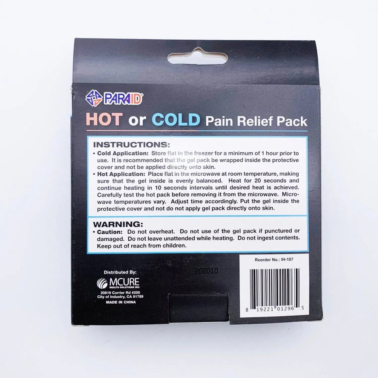 Manufacture 4.5*8cm Reusable Medical Therapy Hot or Cold Pain Relief Pack