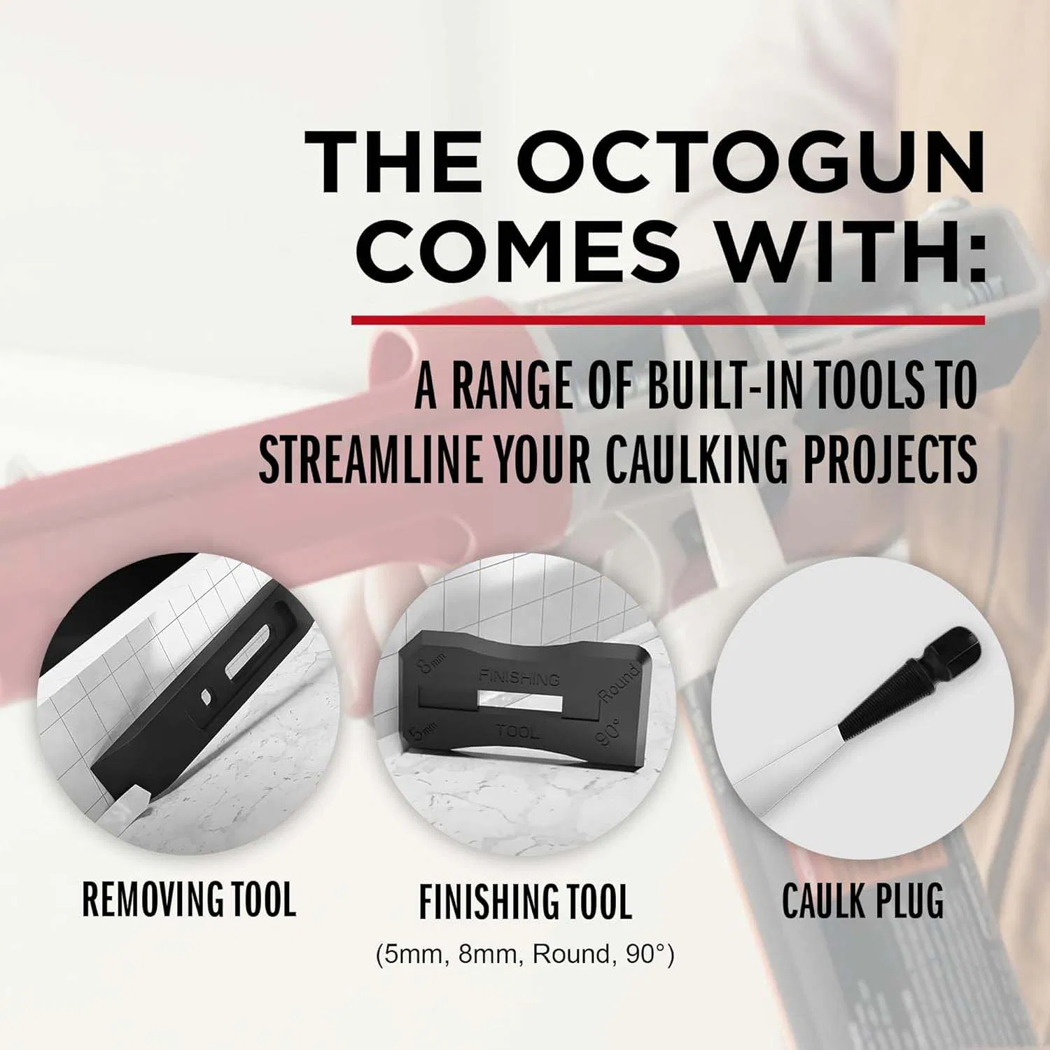 Drip-Free Caulking Gun - Gator Trigger Grip 10: 1 Thrust Ratio