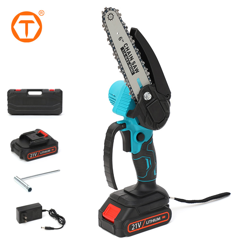 Portable Handheld Small Wood Cutting Hand Electric Pruning Chain Saw Battery Powered Rechargeable Cordless Mini Chainsaw