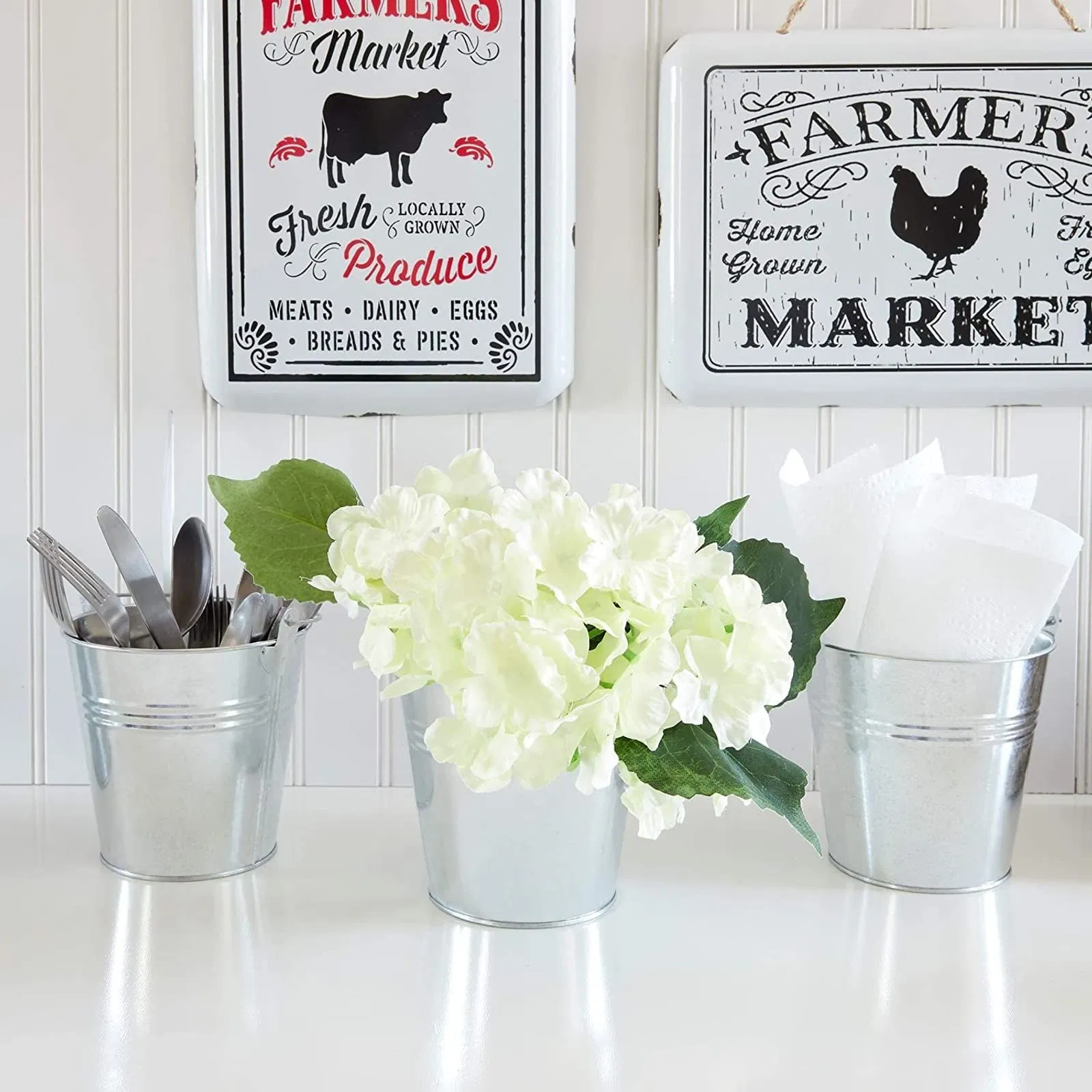 Portable Silver Metalcraft Natural Galvanized Steel Pail Handle Bucket