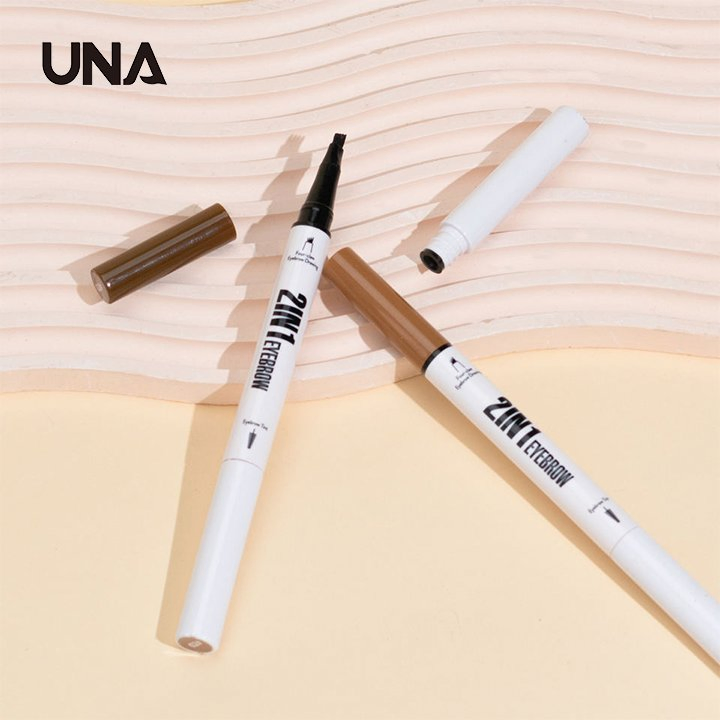 New Double Head Waterproof Long-Lasting 2 in 1 Liquid Eyebrow with Eyebrow Tint Pen