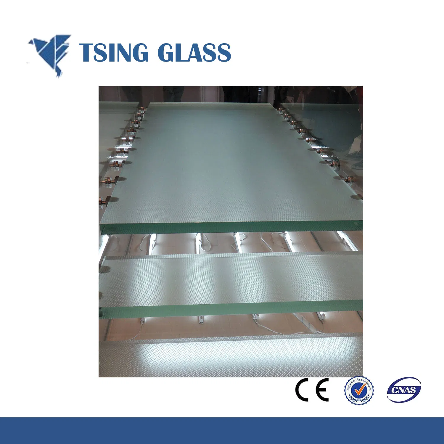 Tempered Anti-Slip Construction Glass with SGCC/Ce/CCC/ISO for Stairs, Partition