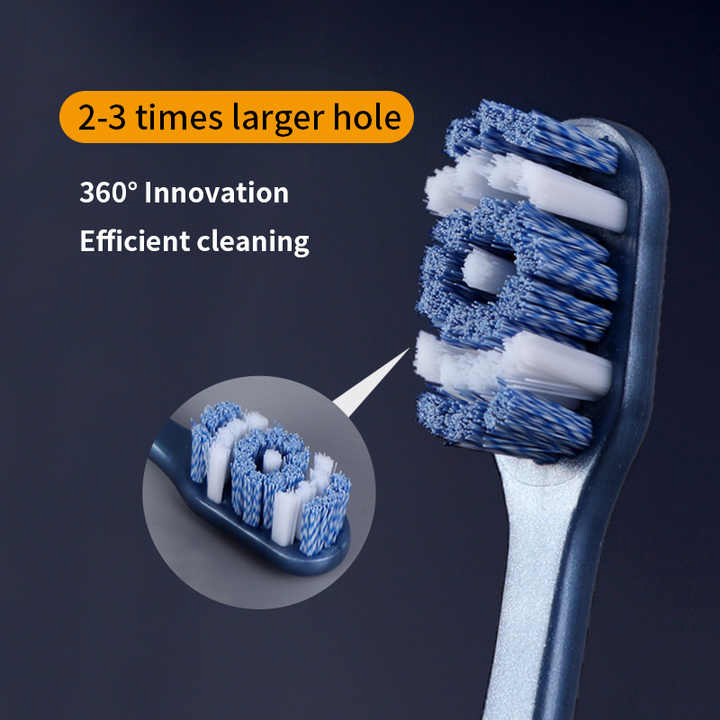 High Quality 360 Clean Design Adult Toothbrush with Spiral Bristles