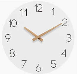 Customized Logo Creative Circle Shape Home Decor Solid Wooden Wall Clock