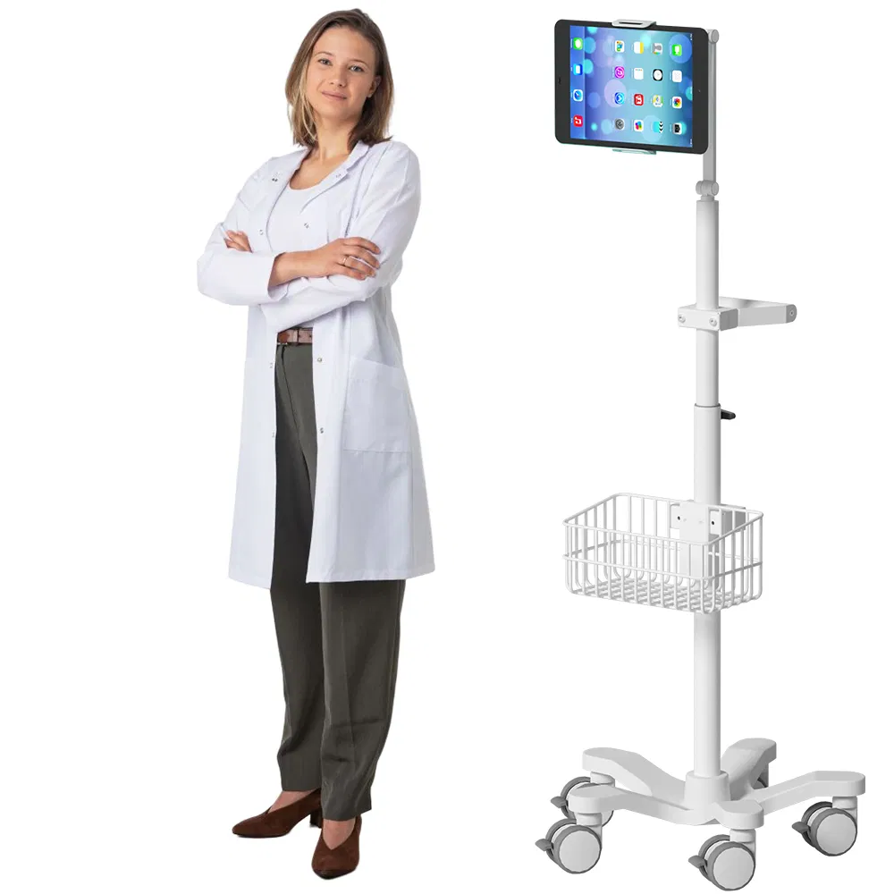 Versatile Tablet Mobile Workstation Trolley for Medical Facilitiesworkstation Cart for Office