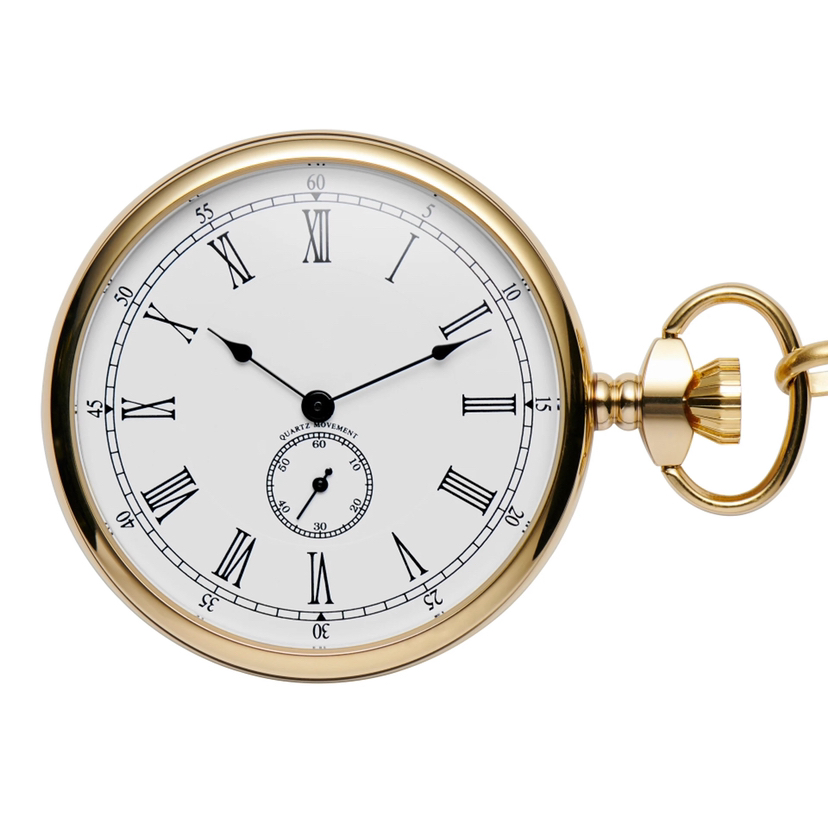 Custom Logo Mechanical Skeleton Stainless Steel Pocket Watch