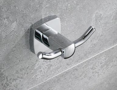 Двойной крючок для одежды из латуни, хром