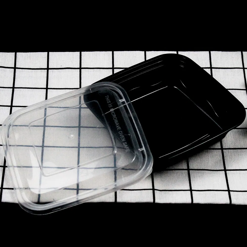 Microwave Disposable Plastic Food Container PP Square Box with Lid