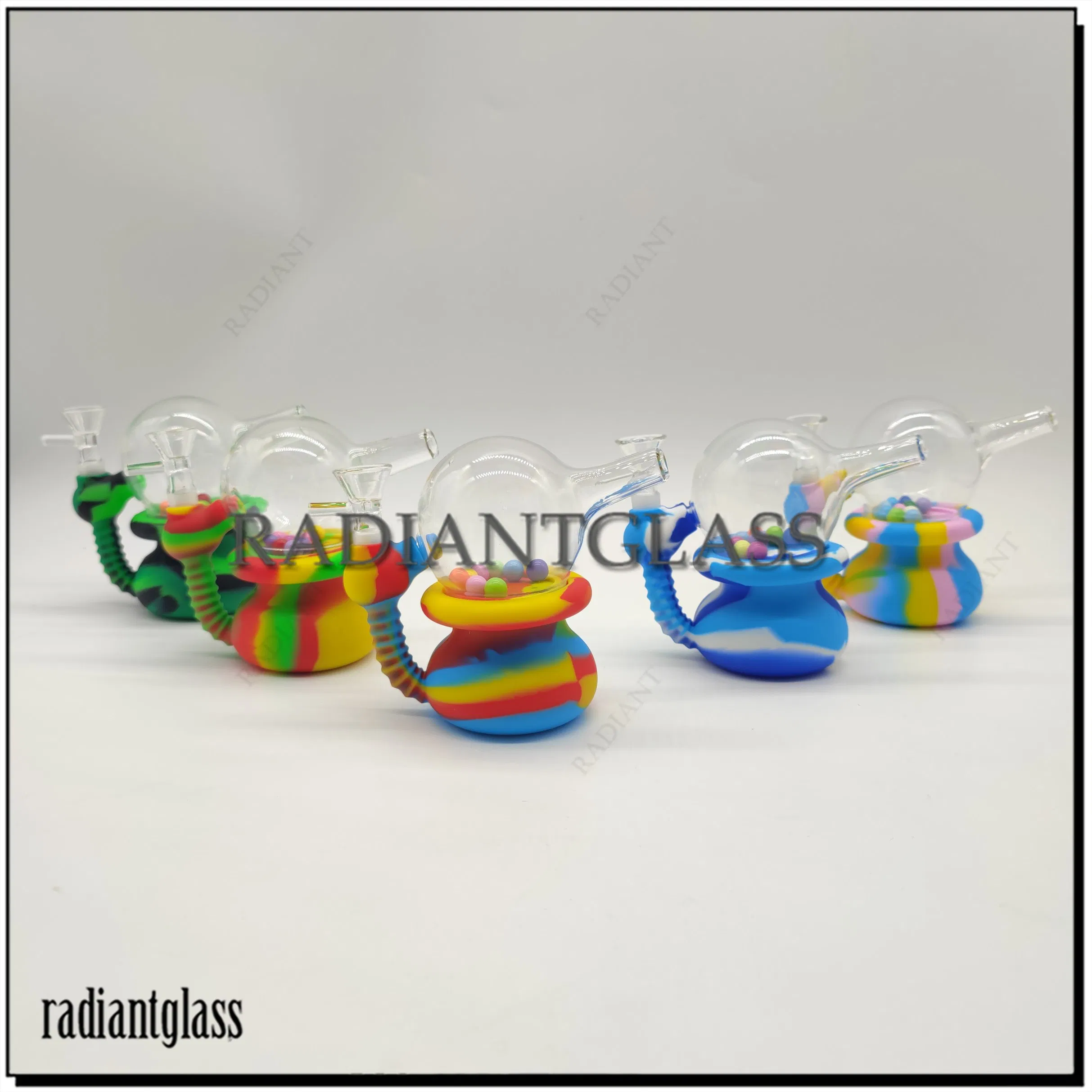 Silicone Water Pipe 192g Ball Shape Mix Color Smoking Pipe Easy to Clean Wholesale Factory